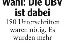Presse Landsberger Tagblatt – Wahl: UBV ist dabei